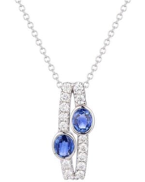 Gregg Ruth 14K 1.11 Ct. Tw. Diamond & Sapphire Pendant - Blue