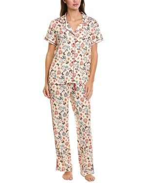 Haute Dreamz 2Pc Novelty Side Piping Pyjama Set - White