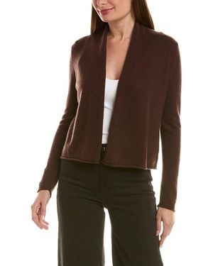 InCashmere Short 100% Cashmere Open Cardigan - Brown