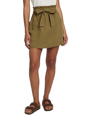 Faherty Arlie Linen-Blend Utility Skirt - Green