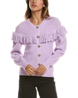 Generation Love Shifra Fringe Cardigan - Purple