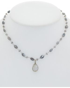 Rachel Reinhardt Jewelry Silver Labradorite & Moonstone Necklace - White