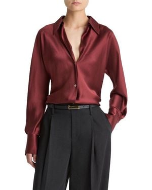 Vince Bias Silk Blouse - Red