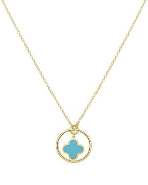 Italian Gold 14K Clover Pendant - Metallic