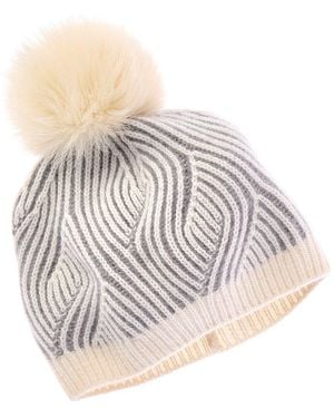 Sofiacashmere Sofiacashmere Traveling Rib Knit Cashmere Hat - Gray
