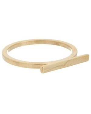 Italian Gold 10K 2Mm Horizontal Bar Ring - White