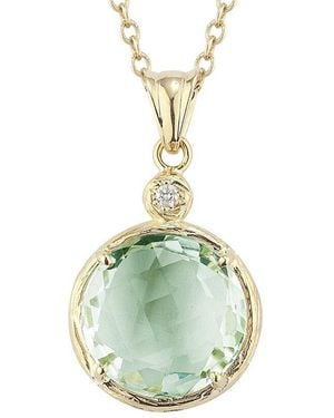 Reiss Colour Collection 14K 2.77 Ct. Tw. Diamond & Amethyst Necklace - Green