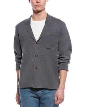 Bruno Magli Merino Wool Cardigan - Gray