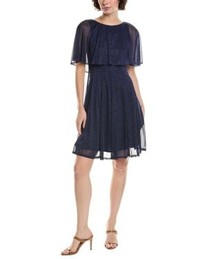 Maison Tara Roller Glitter Matte Mini Dress - Blue