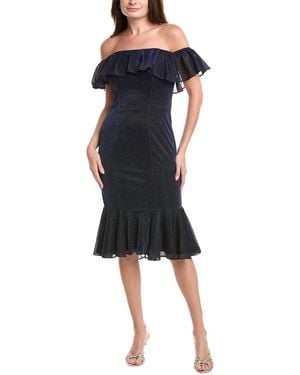 Rene Ruiz Off-The-Shoulder Cocktail Dress - Blue