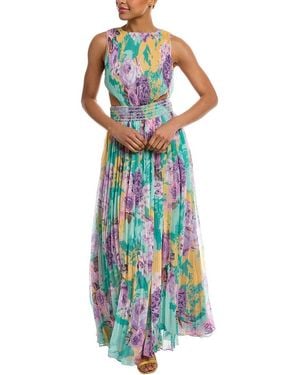 Rococo Sand Accordion Pleated Maxi Dress - Blue