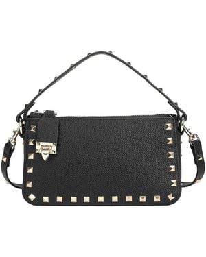 Tiffany & Fred Paris Metallic Studded Convertible Shoulder Bag - Black
