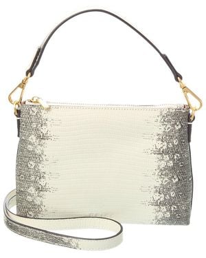 Reiss Brompton Animal Print Leather Shoulder Bag - Grey