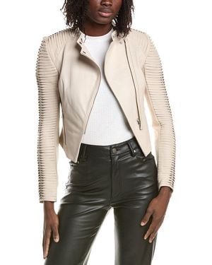 Lamarque Signature Leather Jacket - Natural