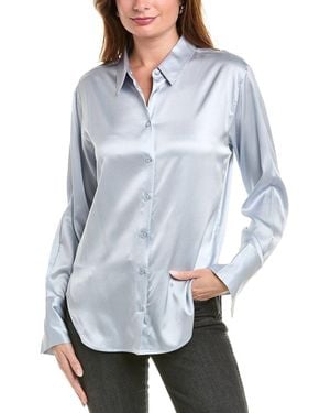 FRAME The Standard Silk-Blend Shirt - Blue