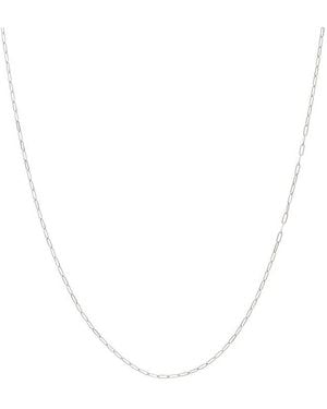 Italian Gold 10K 1.2Mm Solid Paperclip Necklace - White