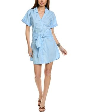 Nation Ltd Nida Wrapped Button-Up Shirtdress - Blue