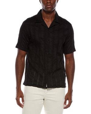 Civil Society Emilio Relaxed Basket Weave Shirt - Black
