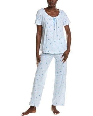 Carole Hochman 2Pc Long Pyjama Set - Blue