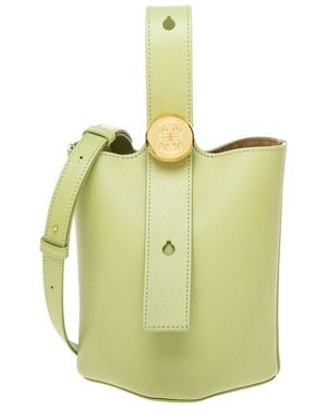 Loewe Pebble Mini Leather Bucket Bag - Green
