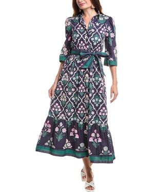Garrie B Tie Waist Maxi Dress - Blue