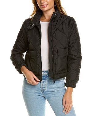 Urban Republic Thin Quilted Zip-up Jacket - Black
