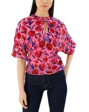 Hale Bob Silk-Blend Top - Red