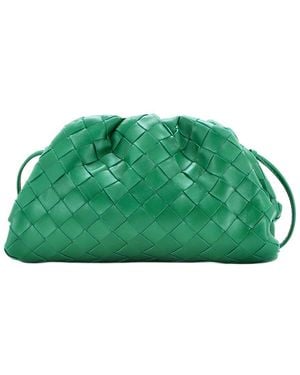 Bottega Veneta Green Intrecciato Sheep Leather The Pouch Mini (authentic Pre-loved)