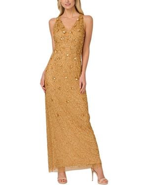 Adrianna Papell Beaded Mesh Dress - Multicolour
