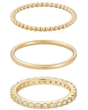 Adornia 14k Plated Cz 3-band Eternity Band Set - White