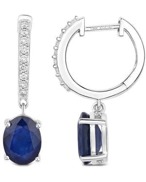 Diana M. Jewels 14K 3.24 Ct. Tw. Diamond & Sapphire Earrings - Blue