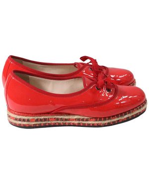 Bottega Veneta Patent Leather Espadrille Ballet Flat (authentic Pre- Loved) - Red