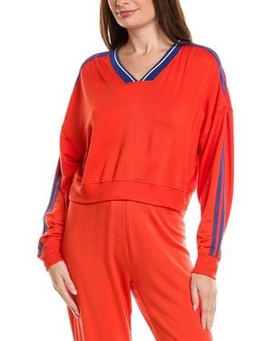 Splits59 Ellie Fleece V-neck Sweatshirt - Red