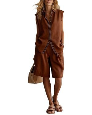 Olivia Taylor Linen Top & Short Set - Brown