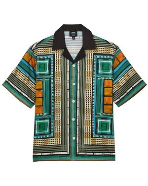 Reiss Sala Square Border Top - Green