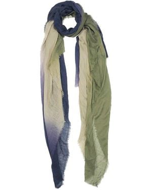 Blue Pacific Vintage Dip-dye Ombre Cashmere-blend Scarf - Green