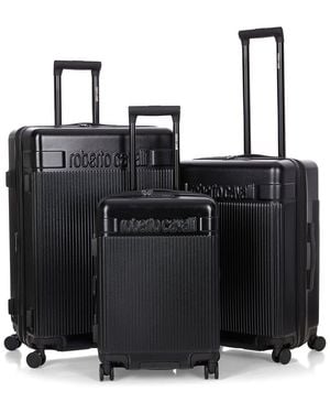 Roberto Cavalli 3pc Expandable Hardcase Luggage Set - Black