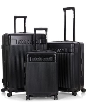 Roberto Cavalli 3pc Expandable Hardcase Luggage Set - Black