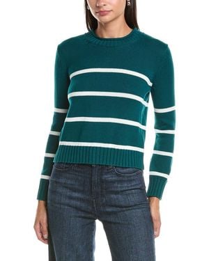 Hannah Rose Cashmere-Blend Chunky Striped Jumper - Green