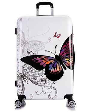 InUSA Prints Lightweight Hardside Spinner 28 Inch - White