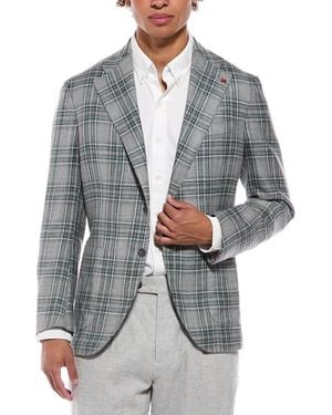 Isaia Marechiaro Wool, Silk & Linen-Blend Sport Jacket - Gray