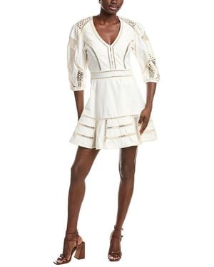 Maje Crochet Insert Mini Dress - White