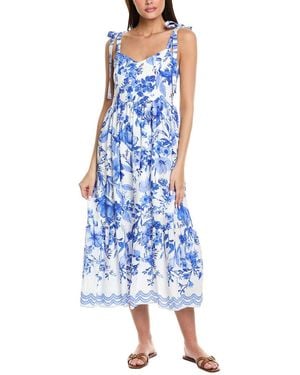 Sam Edelman Corset Bodice Midi Dress - Blue
