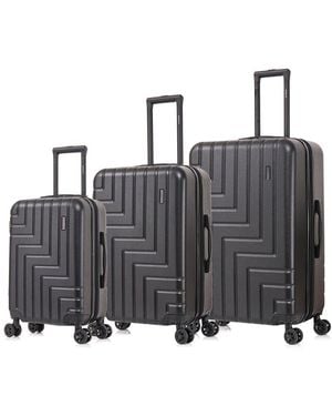 DUKAP Zahav Lightweight Expandable Hardside Spinner 3pc Luggage Set - Black