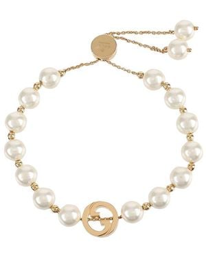 Gucci Interlocking Pearl Bracelet (Authentic Pre-Loved) - Metallic