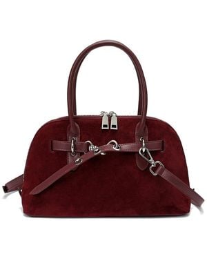 Tiffany & Fred Paris Suede & Leather Satchel - Purple