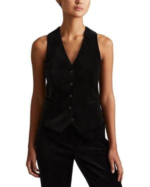 Reiss Parisa Velvet Waistcoat - Black