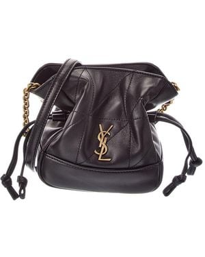 Saint Laurent Cassandra Jamie Mini Leather Cross - Black