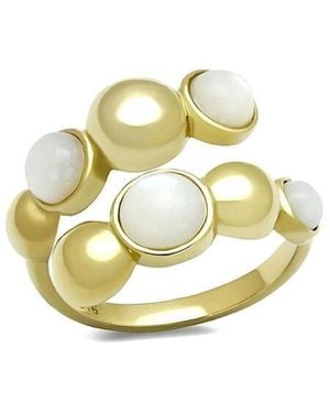 Alamode Jewelry Plated Stainless Steel Ring - Metallic
