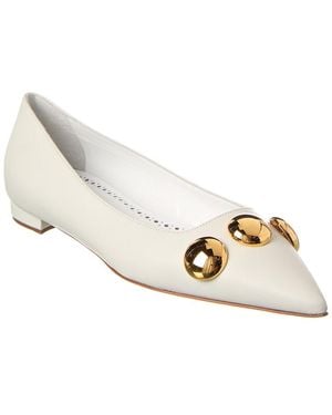 Manolo Blahnik Chappa Leather Flat - Metallic